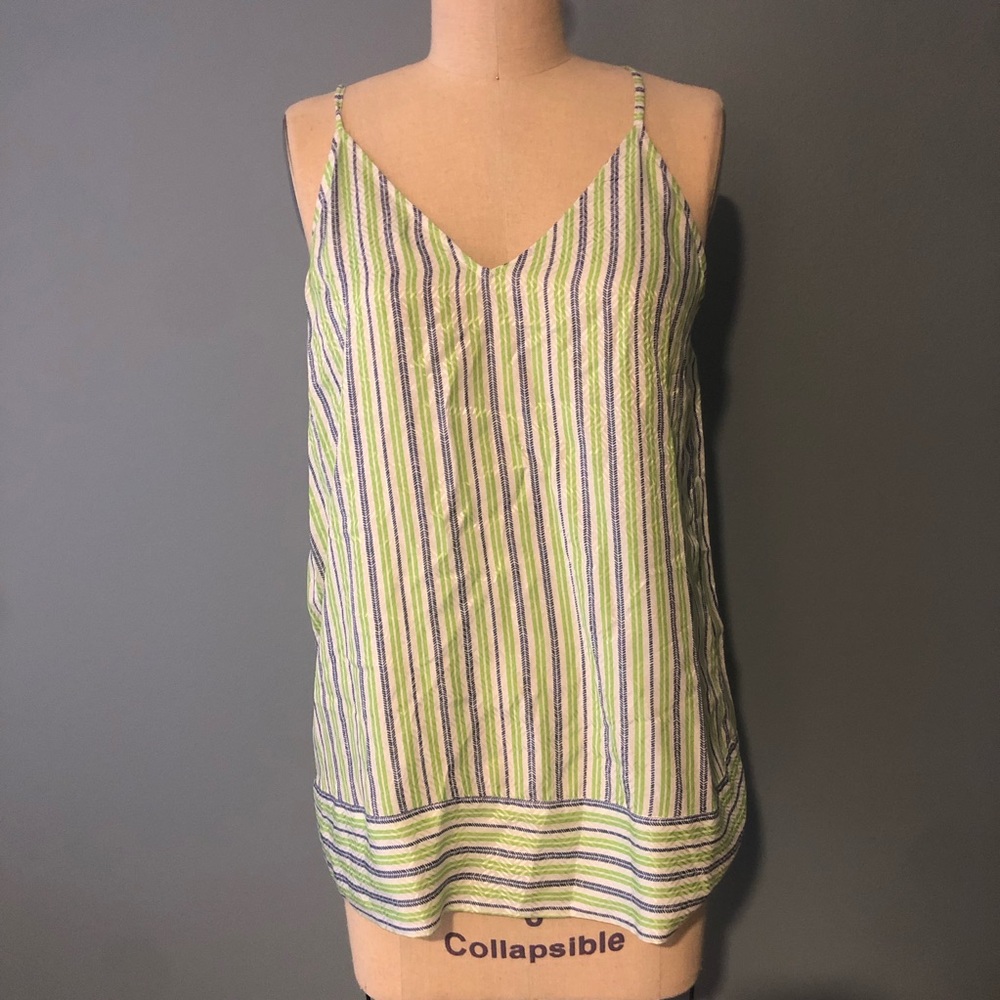 NWOT Massimo Dutti Green and White Striped Tank